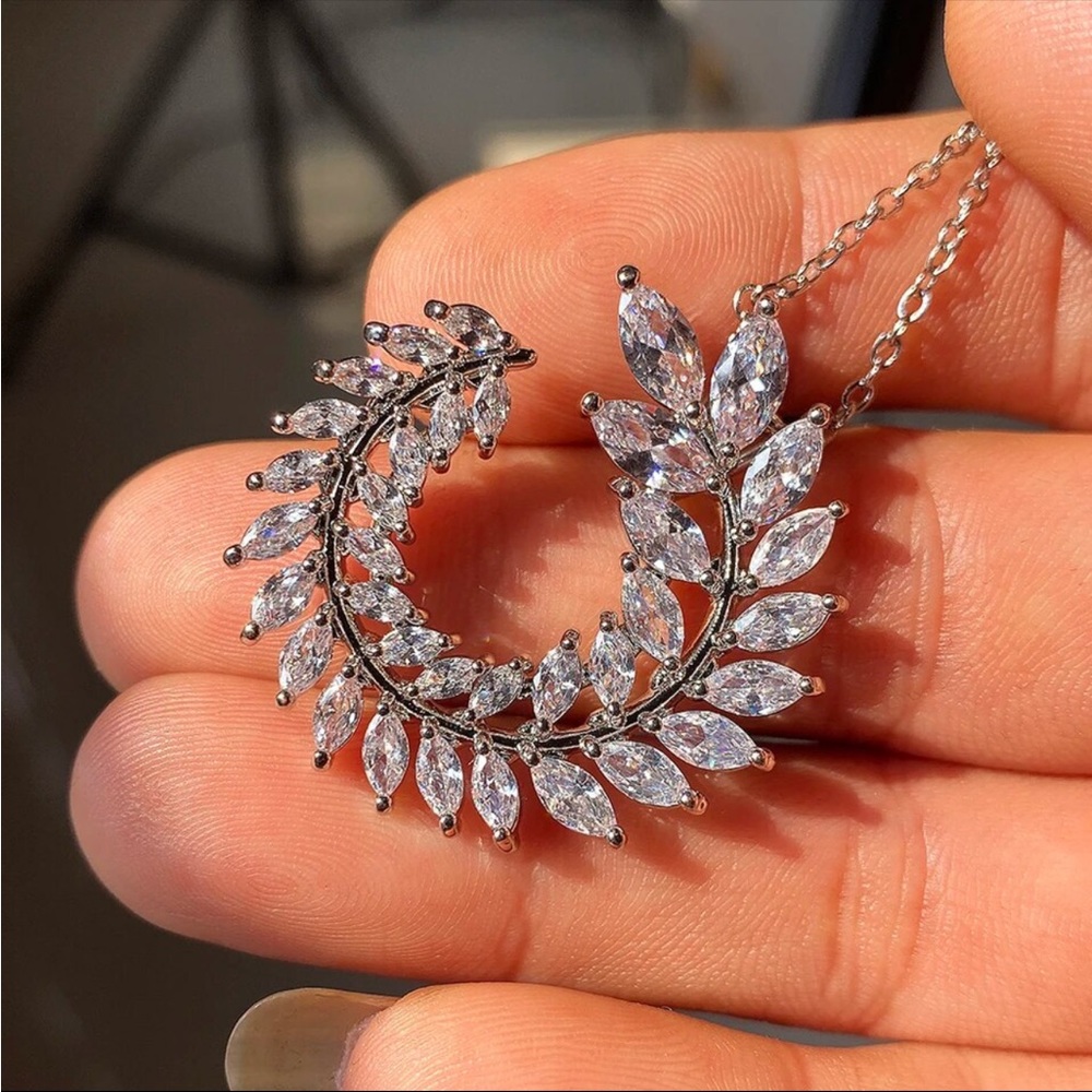 New 925 Silver Beautiful Diamond Necklace - Picture 14 of 15